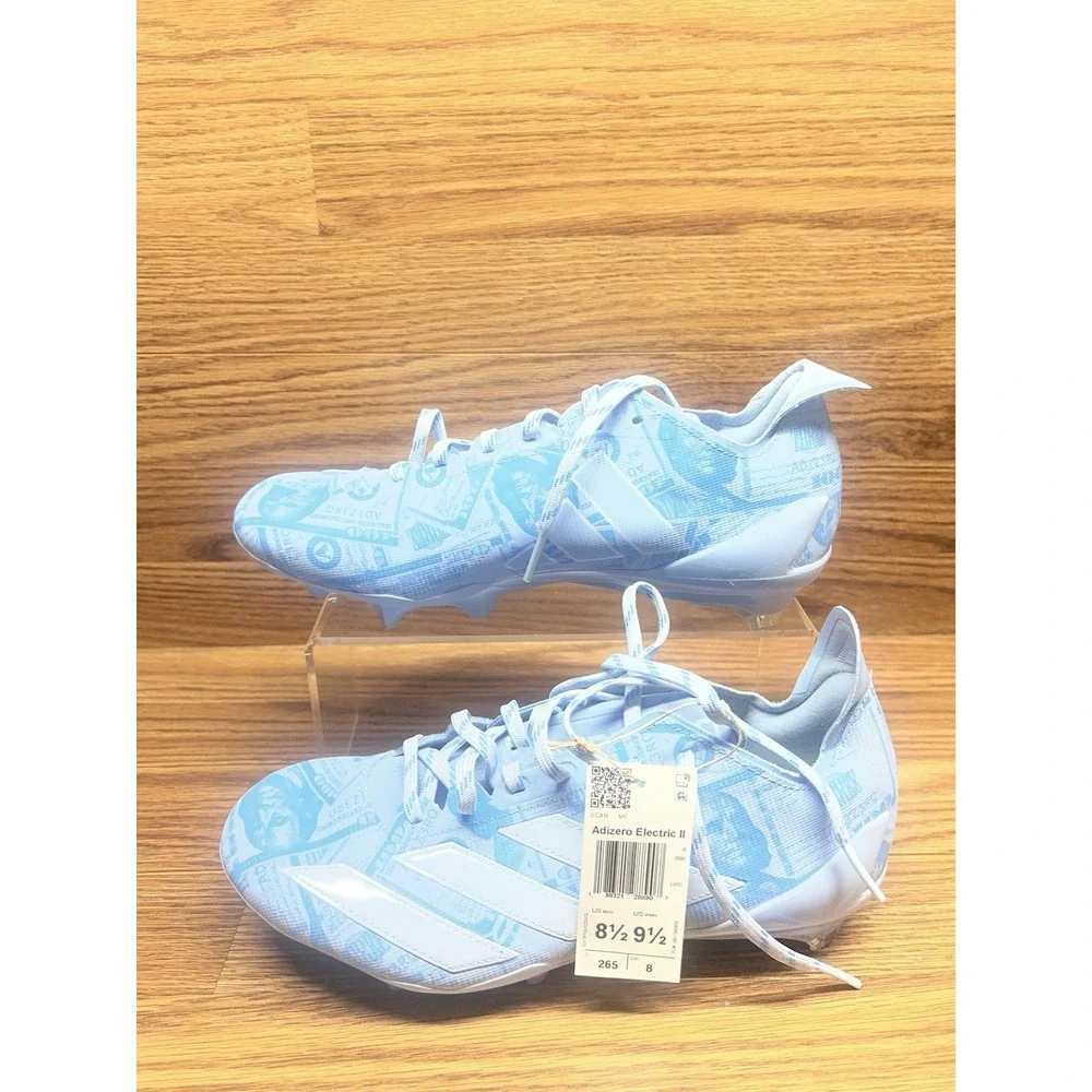 Adidas Adizero Electric II Currency Blue Football Cleats Men's Sizes 8.5 JQ3981